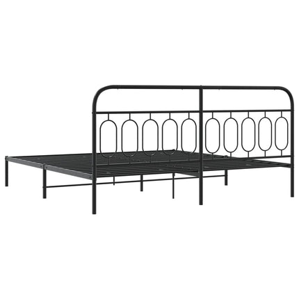 sengeramme med sengegavl 200x200 cm metal sort