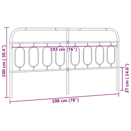 udskiftningsgavl 193 cm metal sort