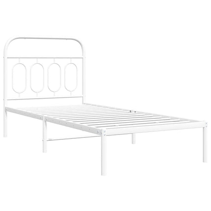 sengeramme med sengegavl 90x190 cm metal hvid