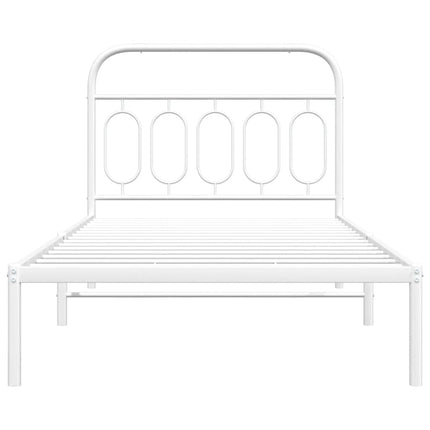 sengeramme med sengegavl 100x190 cm metal hvid