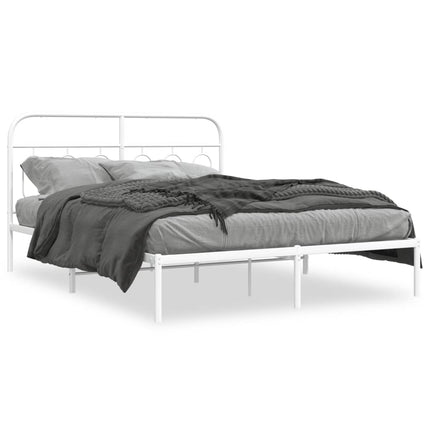 sengeramme med sengegavl 140x190 cm metal hvid