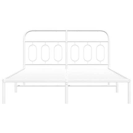 sengeramme med sengegavl 140x200 cm metal hvid