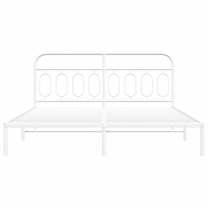 sengeramme med sengegavl 160x200 cm metal hvid