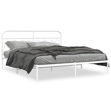 sengeramme med sengegavl 183x213 cm metal hvid