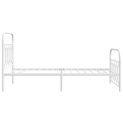 sengeramme med sengegavl og fodgærde 100x200 cm metal hvid