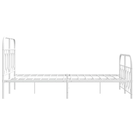 sengeramme med sengegavl og fodgærde 120x190 cm metal hvid