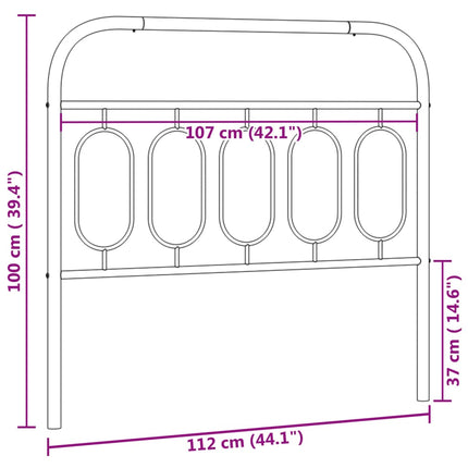 udskiftningsgavl 107 cm metal hvid