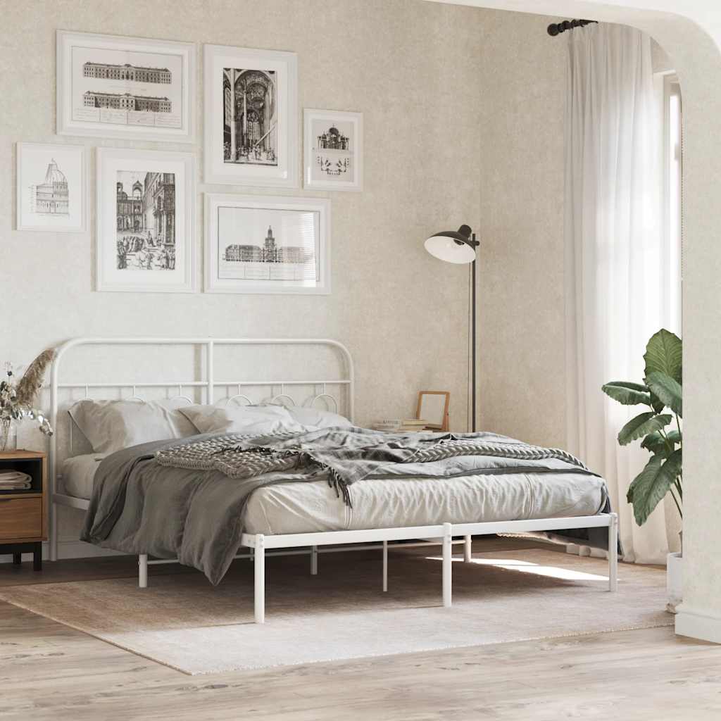 udskiftningsgavl 137 cm metal hvid