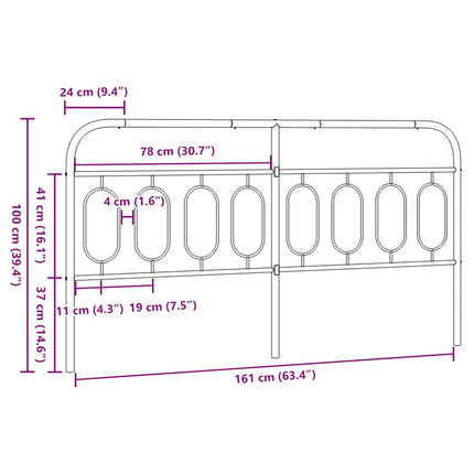 udskiftningsgavl 160 cm metal hvid