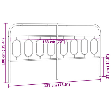 udskiftningsgavl 183 cm metal hvid