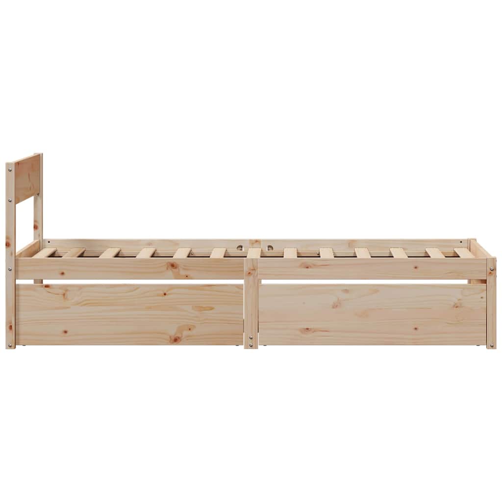 sengeramme uden madras 90x190 cm massivt fyrretræ