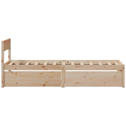 sengeramme uden madras 75x190 cm massivt fyrretræ