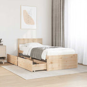 sengeramme uden madras 75x190 cm massivt fyrretræ