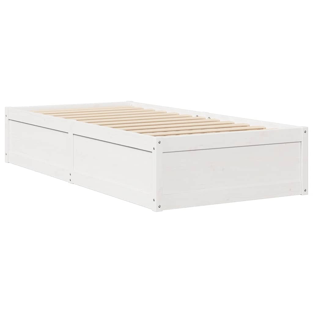 sengeramme uden madras 90x200 cm massivt fyrretræ hvid