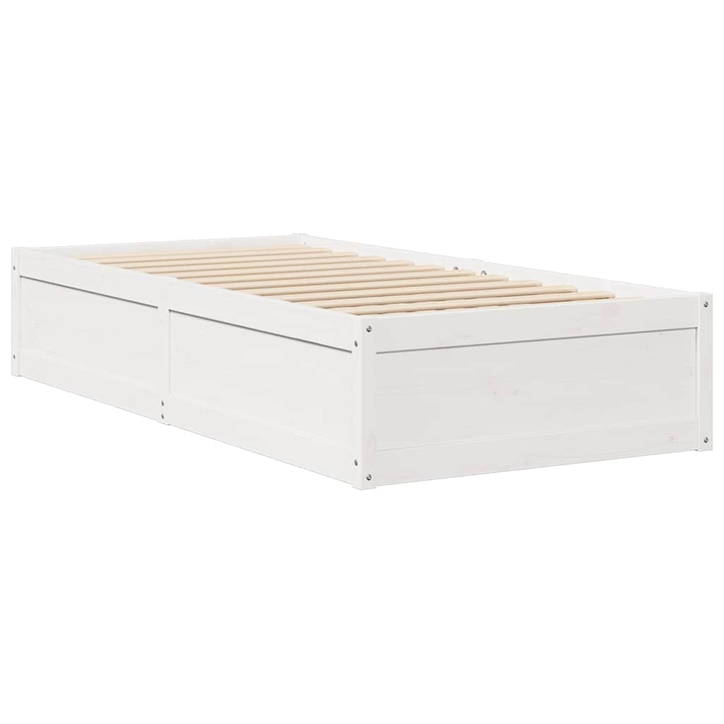 sengeramme uden madras 90x200 cm massivt fyrretræ hvid