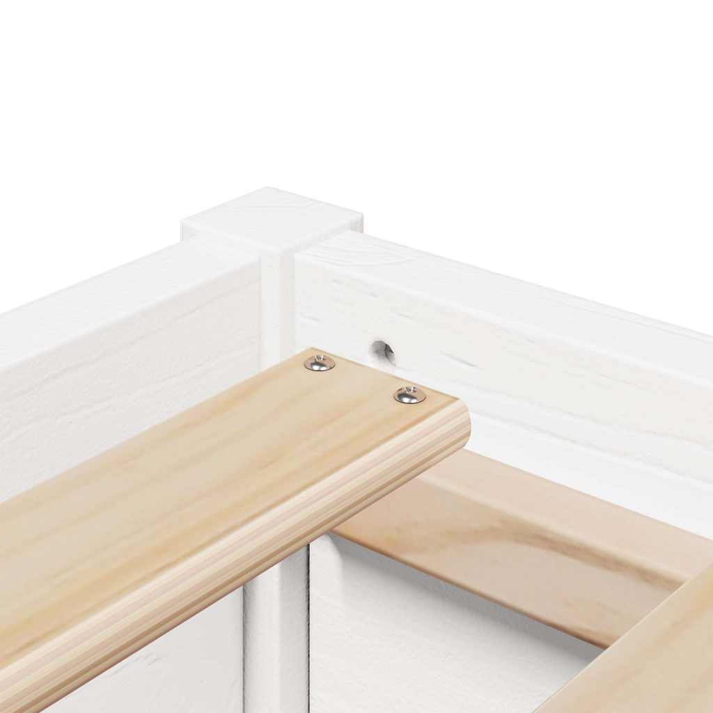 sengeramme uden madras 90x200 cm massivt fyrretræ hvid