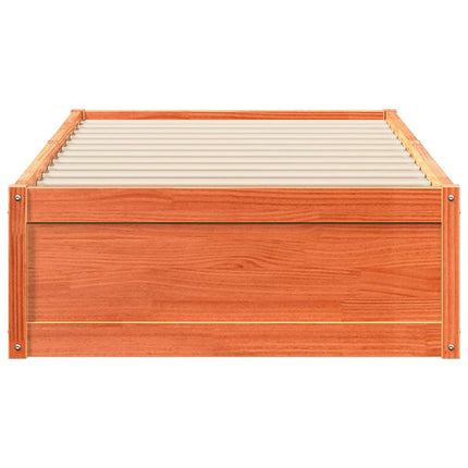 sengeramme uden madras 90x190 cm massivt fyrretræ gyldenbrun