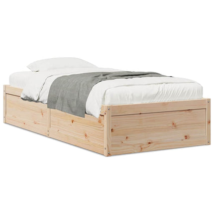 sengeramme uden madras 75x190 cm massivt fyrretræ