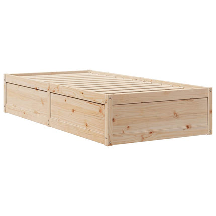sengeramme uden madras 75x190 cm massivt fyrretræ