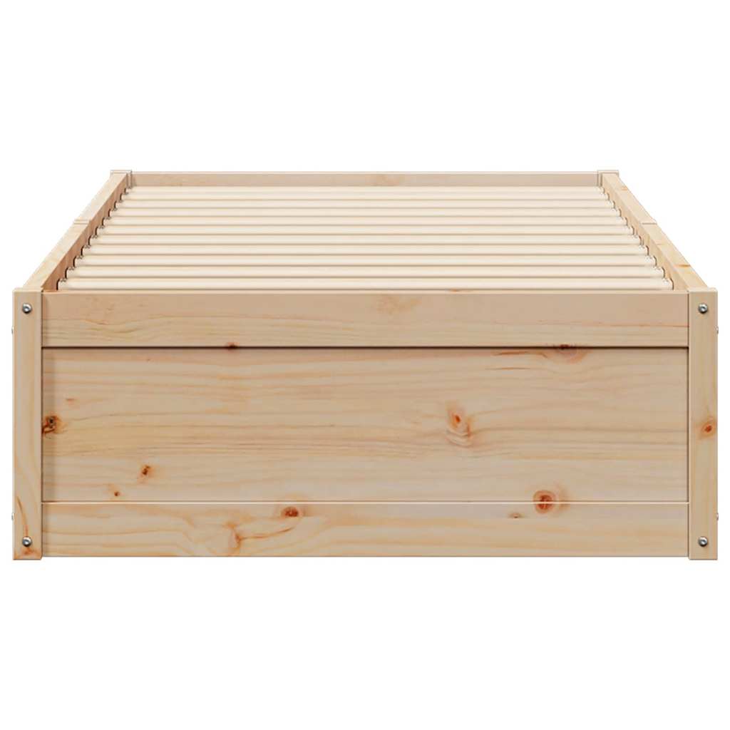 sengeramme uden madras 75x190 cm massivt fyrretræ
