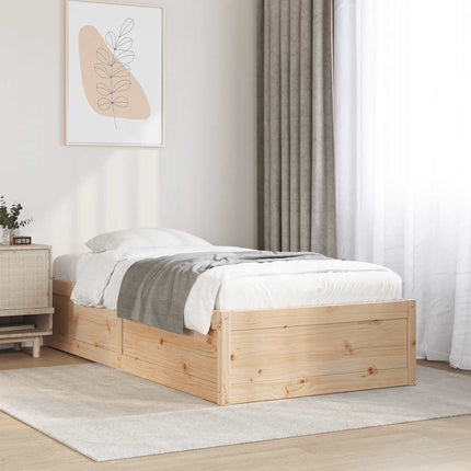 sengeramme uden madras 75x190 cm massivt fyrretræ