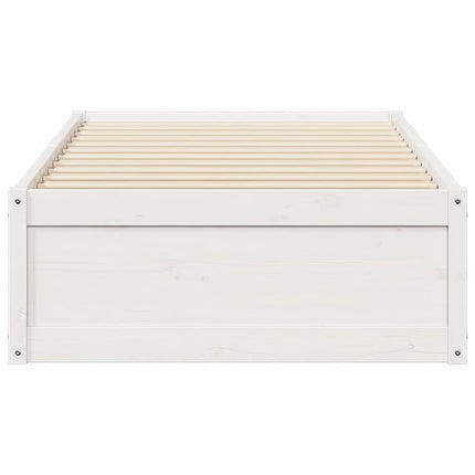 sengeramme uden madras 75x190 cm massivt fyrretræ hvid