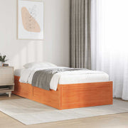 sengeramme uden madras 75x190 cm massivt fyrretræ gyldenbrun