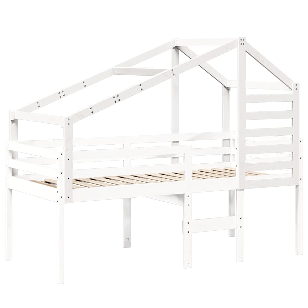 stel til husseng 198x87x113 cm massivt fyrretræ hvid