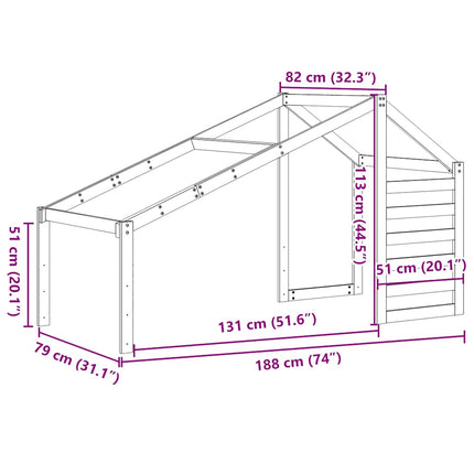 stel til husseng 188x82x113 cm massivt fyrretræ gyldenbrun