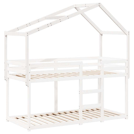 stel til husseng 213x95,5x144,5 cm massivt fyrretræ hvid