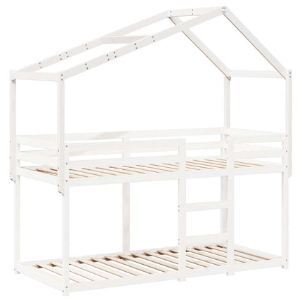stel til husseng 213x85,5x144,5 cm massivt fyrretræ hvid