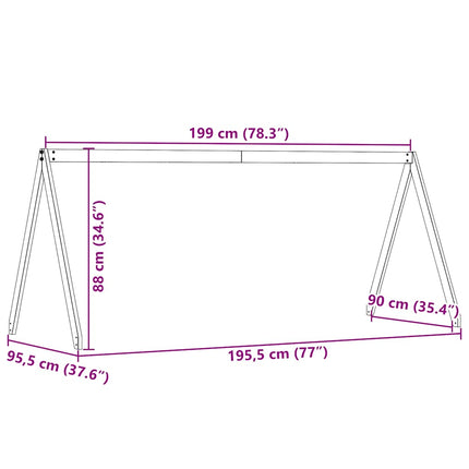 stel til husseng 199x95,5x88 cm massivt fyrretræ hvid