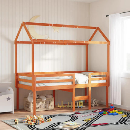 stel til husseng 217x95,5x159 cm massivt fyrretræ gyldenbrun