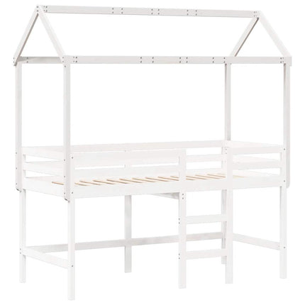 stel til husseng 207x95,5x159 cm massivt fyrretræ hvid