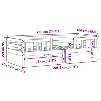 sengeramme uden madras 100x200 cm massivt fyrretræ gyldenbrun
