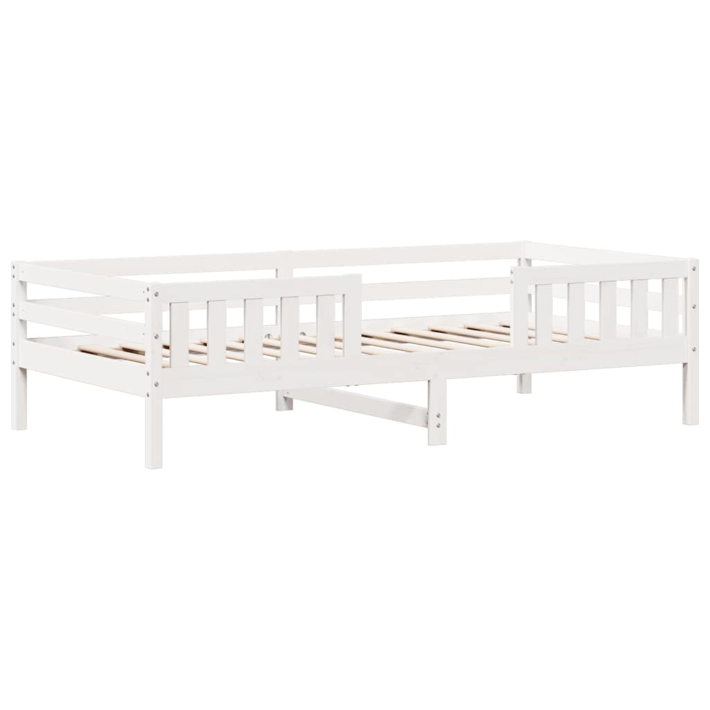 sengeramme uden madras 90x200 cm massivt fyrretræ hvid