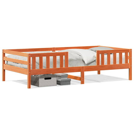 sengeramme uden madras 80x200 cm massivt fyrretræ gyldenbrun