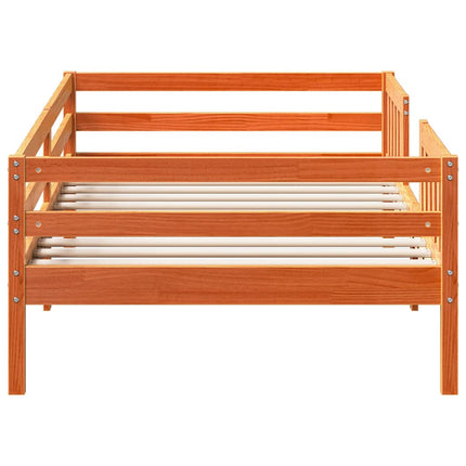 sengeramme uden madras 80x200 cm massivt fyrretræ gyldenbrun