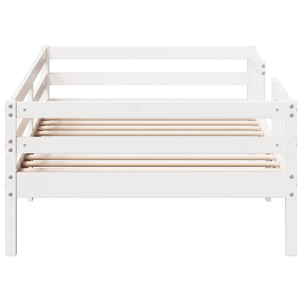 sengeramme uden madras 90x190 cm massivt fyrretræ hvid