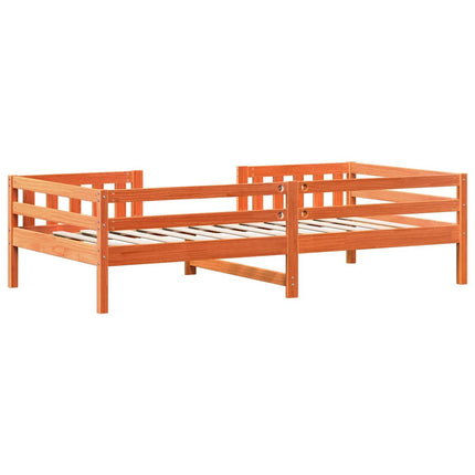 sengeramme uden madras 75x190 cm massivt fyrretræ gyldenbrun