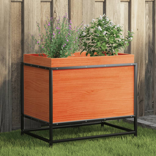 plantekasse 60x40x50 cm massivt fyrretræ gyldenbrun