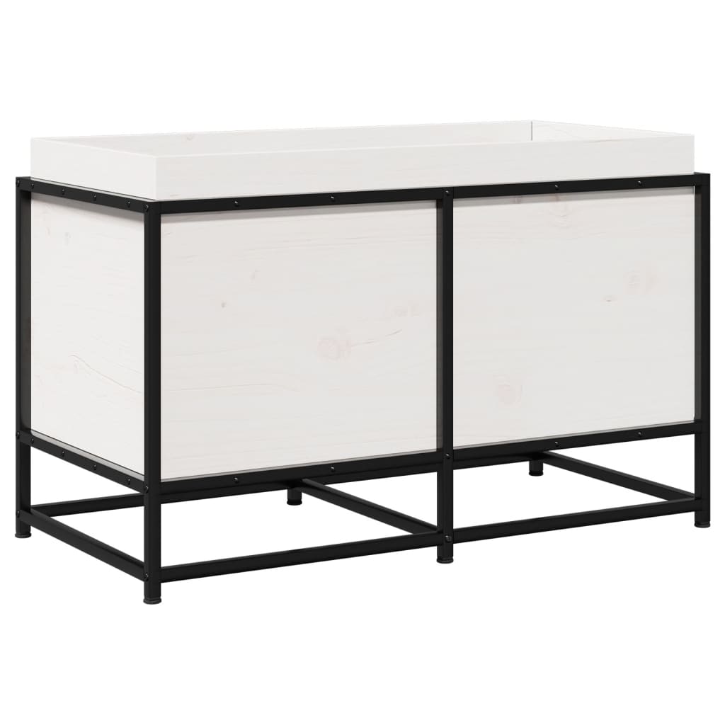 plantekasse 80x40x50 cm massivt fyrretræ hvid