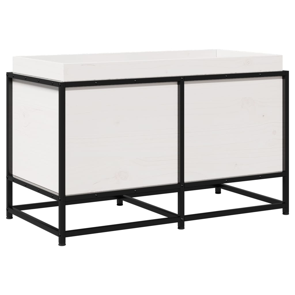 plantekasse 80x40x50 cm massivt fyrretræ hvid