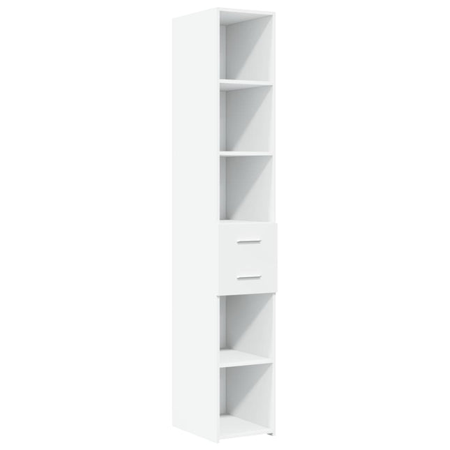 reol 30x42,5x185 cm konstrueret træ hvid