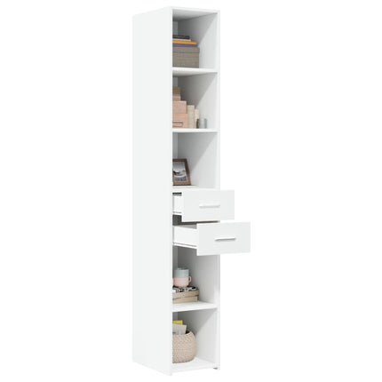 reol 30x42,5x185 cm konstrueret træ hvid