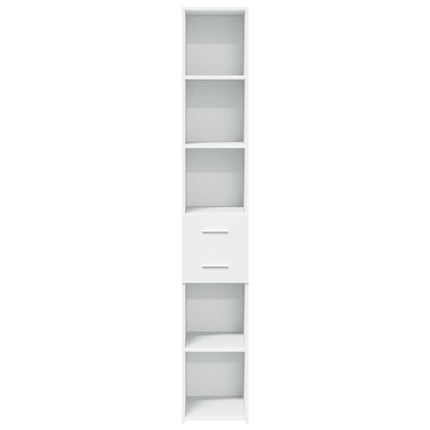 reol 30x42,5x185 cm konstrueret træ hvid