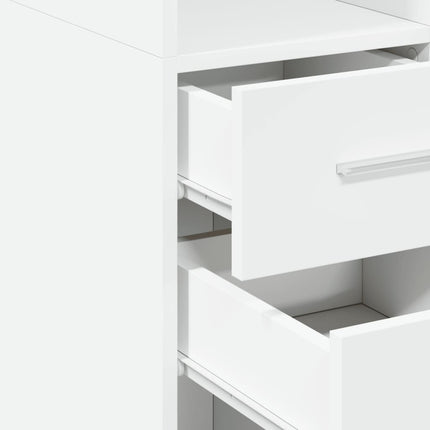 reol 30x42,5x185 cm konstrueret træ hvid