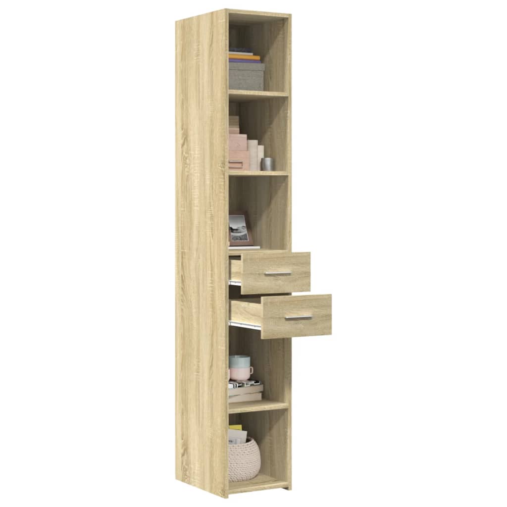 reol 30x42,5x185 cm konstrueret træ sonoma-eg