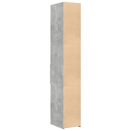 reol 30x42,5x185 cm konstrueret træ betongrå