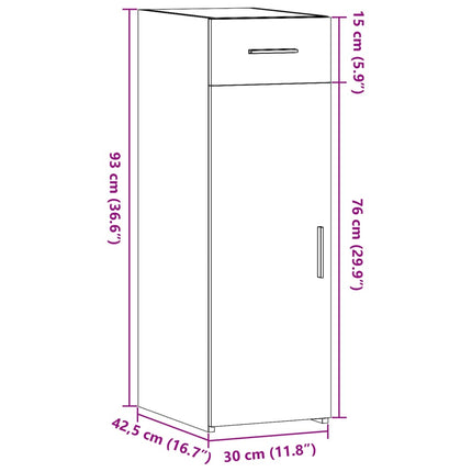 reol 30x42,5x93 cm konstrueret træ hvid